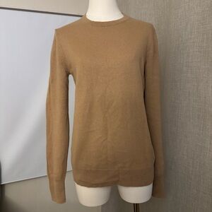 Uniqlo Women’s 100% Cashmere Sweater, Beige, Crew Neck, Size M